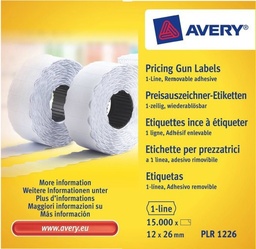 [TIM-PLR1226] Etiket Avery Prijstang afneembaar 12x26mm 1.500 etik/rol wit (10)