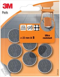 [TIM-SP87A34] Viltglijders 3M Ultra Resistant diameter 22m grijs blister (8)