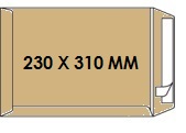 [ENV-Z10] Zakomslag 230x310mm bruin + strip Z/V (250)