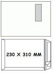 [ENV-Z36] Zakomslag 230X310 wit + strip M/V links (250)