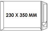 [ENV-Z16] Zakomslag 230x350mm wit + strip Z/V (250)