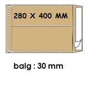 [ENV-B07] Zakomslag met balg 280X400X40 bruin + strip (250)